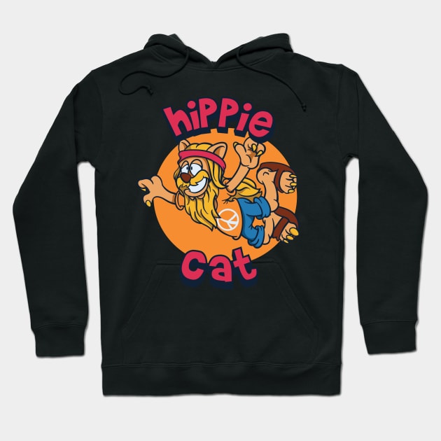 Peaceful hippie cat Hoodie by Pixeldsigns